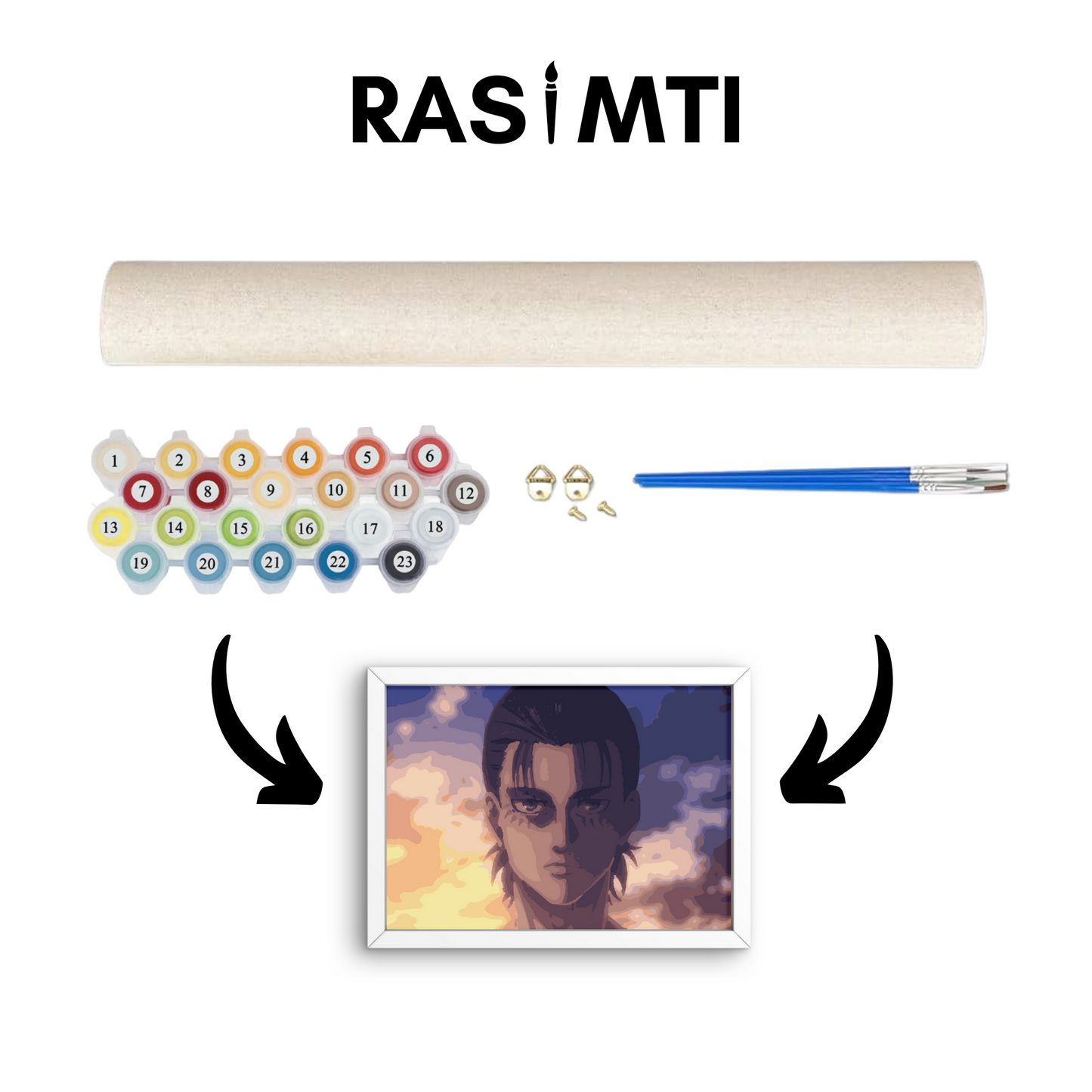 RASIMTI - Paint By Numbers Kit Eren Yeager