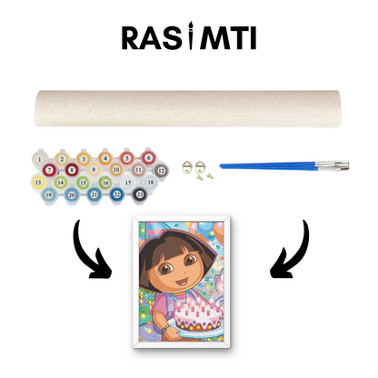 RASIMTI - Paint By Numbers Kit Dora The Explorer