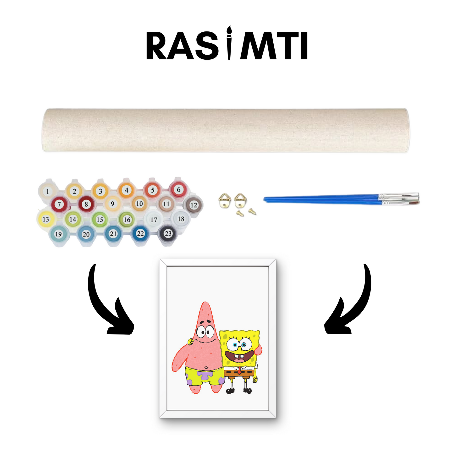 RASIMTI - Paint By Numbers Kit SpongeBob