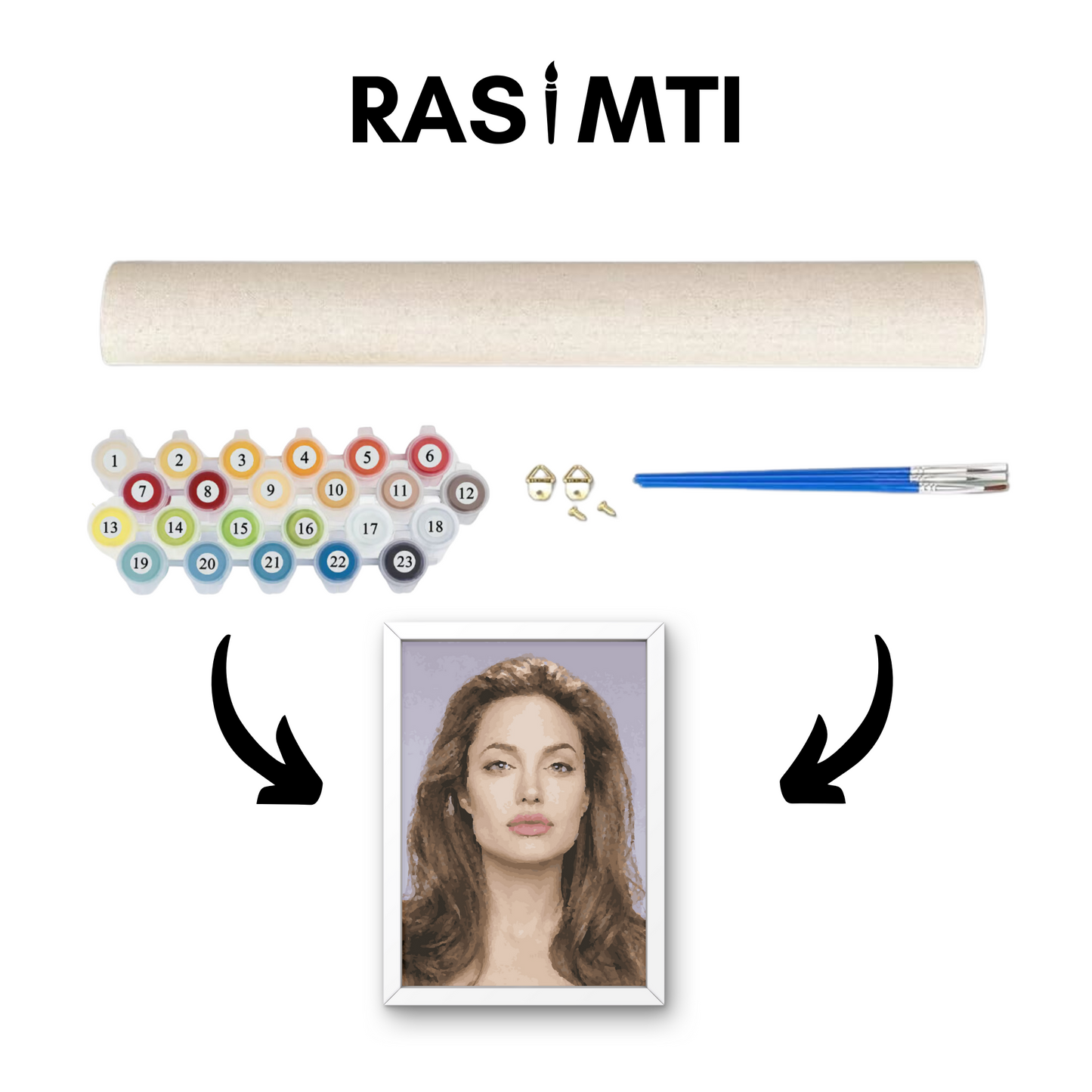 RASIMTI - Paint By Numbers Kit Angelina Jolie