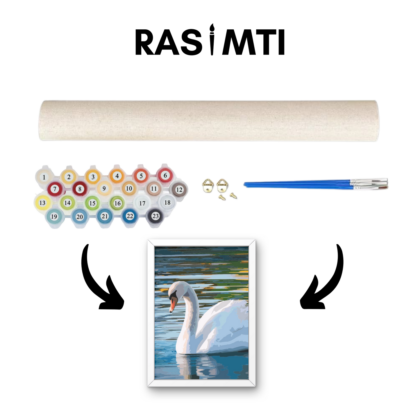 RASIMTI - Paint By Numbers Kit White Swan