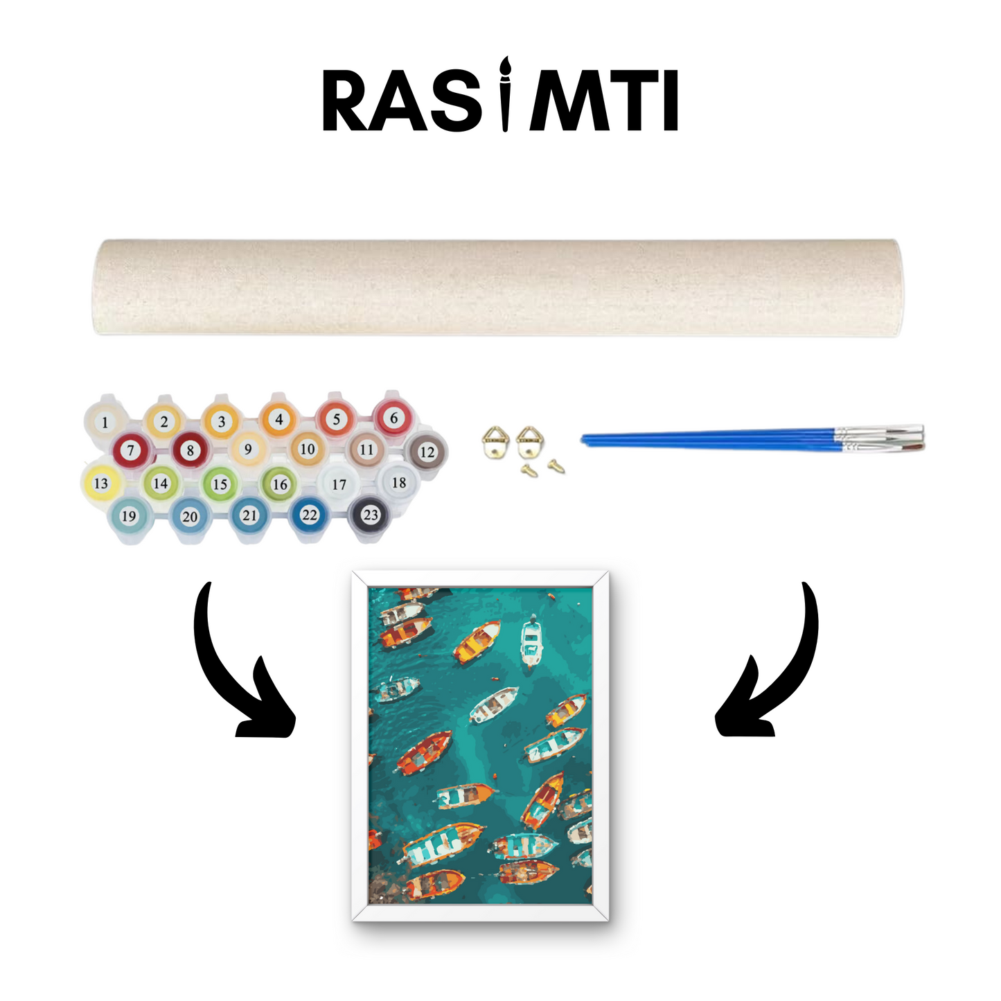 RASIMTI - Paint By Numbers Kit Boats