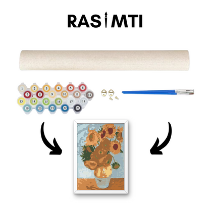 RASIMTI - Paint By Numbers Kit SunFlowers Vincent Van Gogh