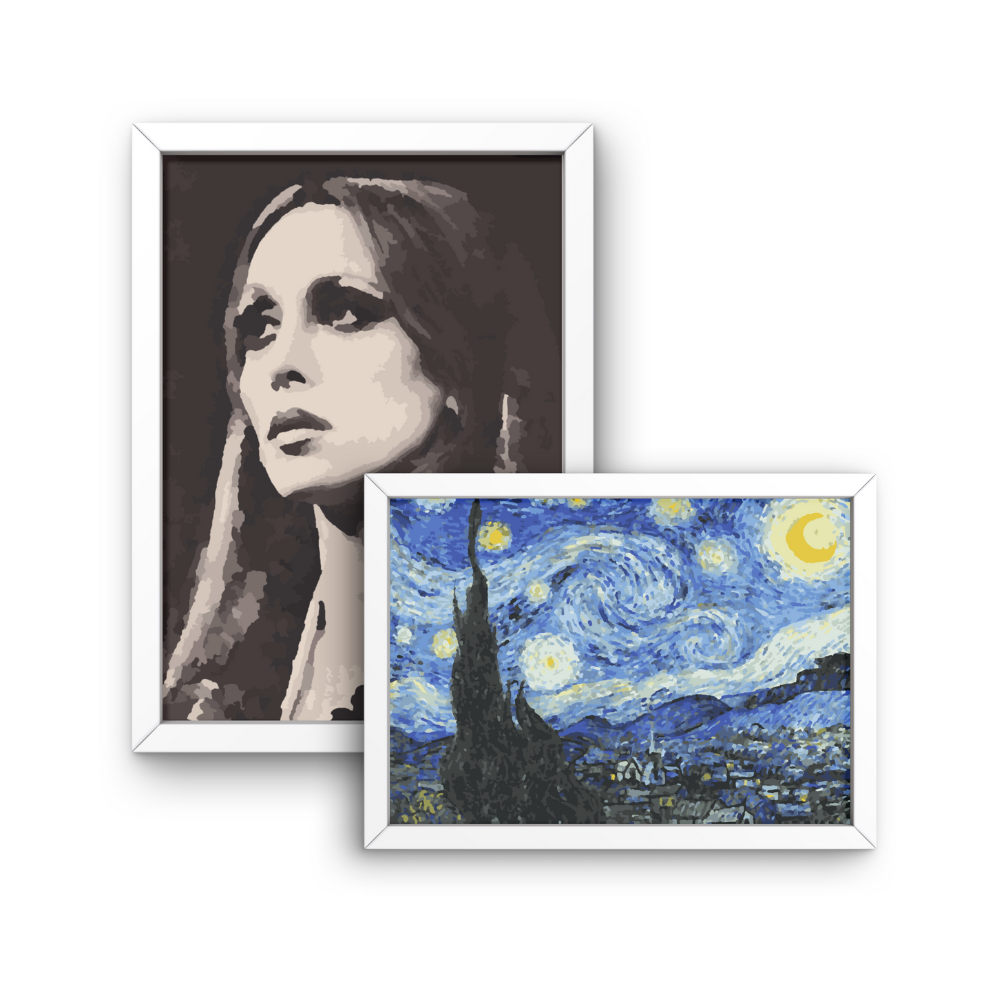 RASIMTI - 2 Paint By Numbers Kit Fairuz & The Starry Night Vincent Van Gogh